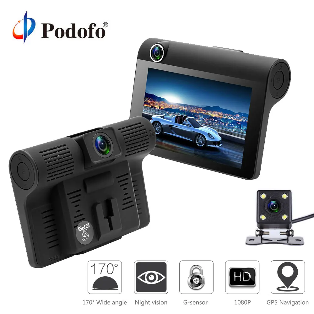 Podofo 4 Car DVR font b Camera b font Dual Lens with Rear view font b