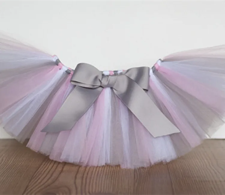Симпатичная юбка для девочек г., юбка-американка из тюля ручной работы детская юбка-пачка с бантом из ленты для дня рождения детская балетная пачка, юбка - Цвет: 7