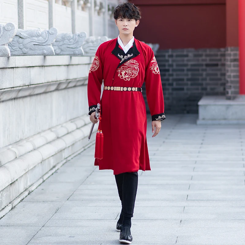 Мужская и женская hanfu костюм одежда косплей мужской Китайский древний воин халат