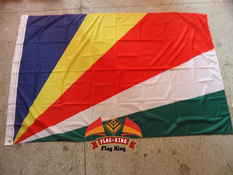 

Seychelles national flag,120g/m2 knitted polyster ,120*180CM,Windbreak, Anti-UV,Digital Printing,flag king