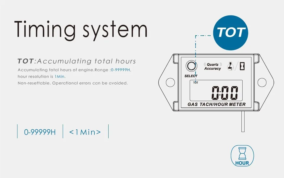 Runleader Tach счетчик часов Тахометр для газового двигателя 2/4 тактный двигатель для мотоцикла ATV UTV морской цепной пилы снегоход реактивный катер