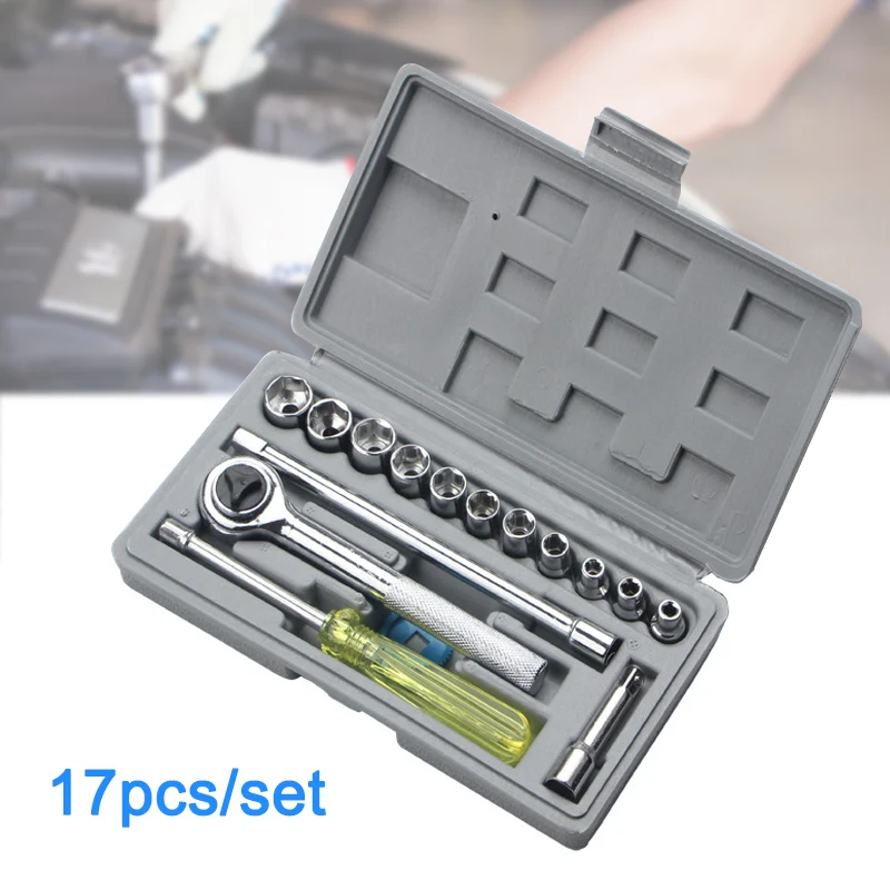 

17pcs/set Hexagonal Sleeve Nut Wrench Set Hardware Repairing Tool Set _WK