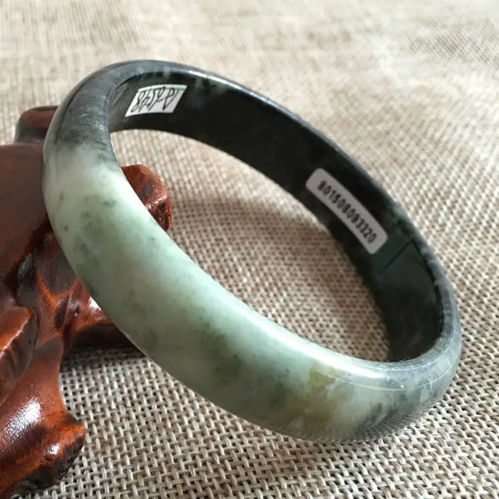 

Hot sell ->@@ 60mm Certified Grade A Chinese Natural Green Dushan Jade Bracelet Bangle 3320 NEW -Top quality free shipping