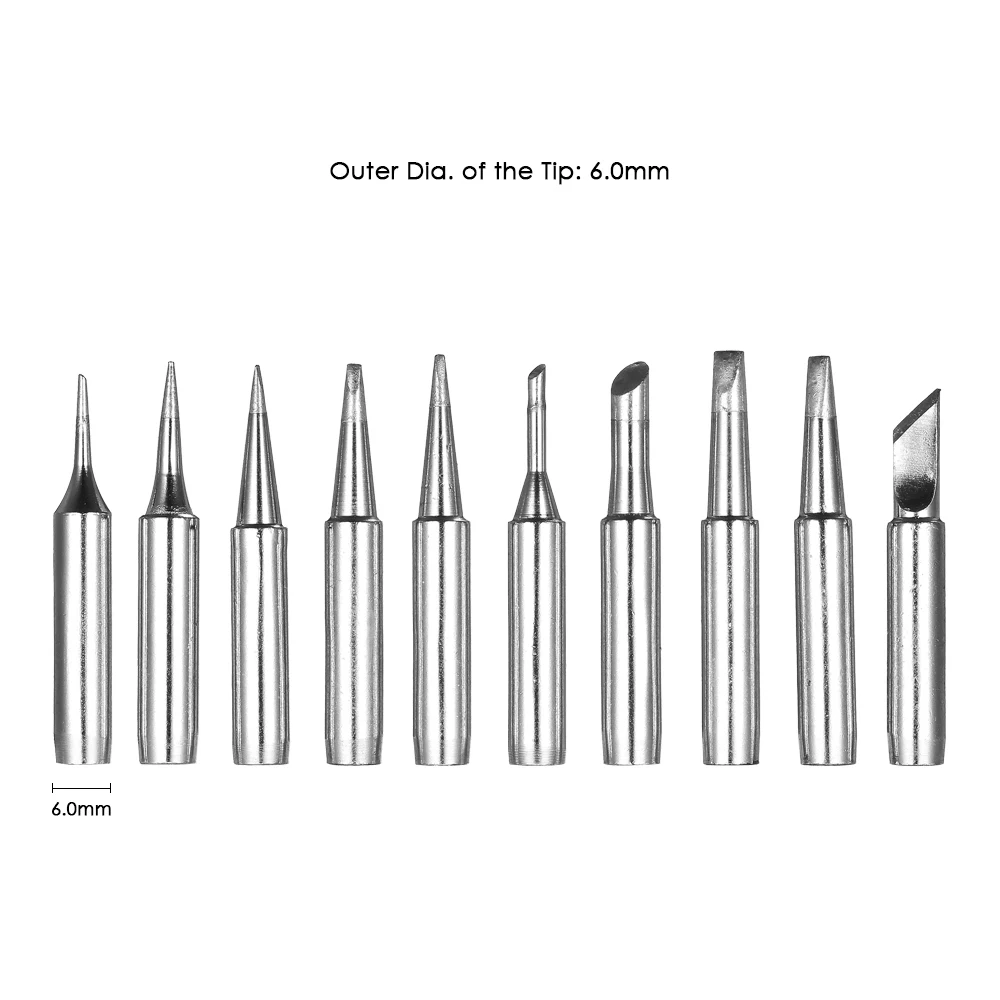Meterk 10 шт. наконечники паяльника паяльный наконечник Бессвинцовая отвертка железный наконечник 900M-T-B паяльная станция Набор инструментов