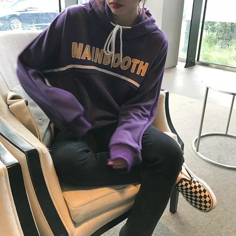 

5 colors autumn and winter preppy style letter print sweatshirts womens hoodies streetwear coats womens (F3579)