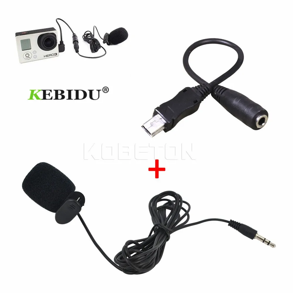 Kebidumei мини USB внешний микрофон+ 3,5 мм активный зажим микрофон аудио адаптер кабель для ПК ноутбук MSN