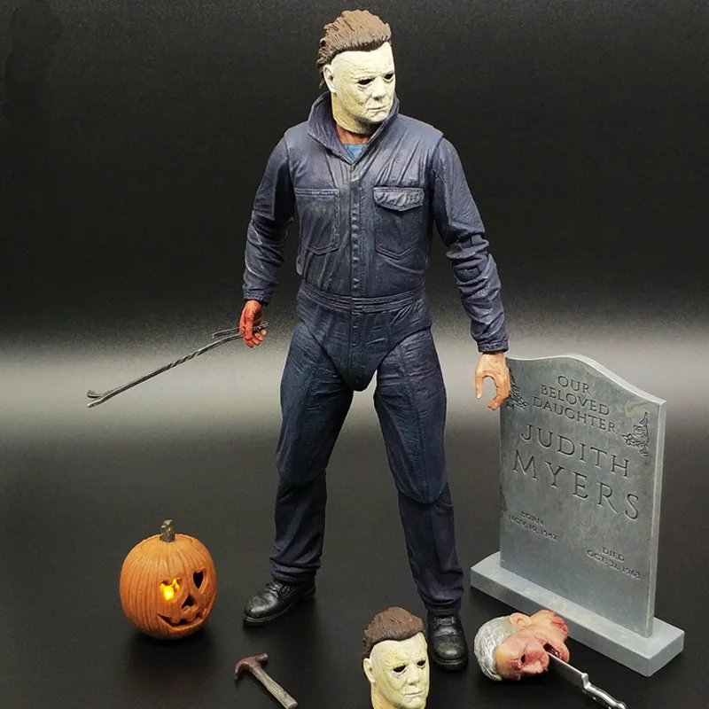 NECA Хэллоуин Ultimate Майкл Майерс тыквы с светодиодный светильник игрушки ПВХ