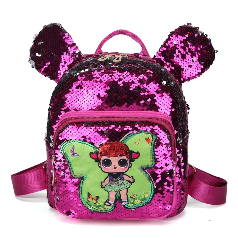 

Sequin Bag for Girls Student Backpack Small Bag lol Surprise Girl Cute Mini Bag 2019 Women Bag mini backpack women backpack