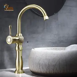 ZGRK твердая латунь Ванная комната высокого кран с одной ручкой на бортике античная бронзовая цапля высокого качества водопроводный кран SLT133