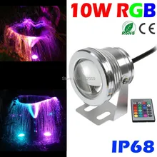 5 шт./лот, 12 В, 10 Вт RGB светодиодный подводный свет Водонепроницаемый IP68 фонтан-бассейн лампы 16 Красочные Изменение с 24Key ИК-пульт дистанционного управления