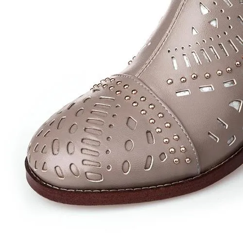 MORAZORA/ г., новые модные летние сапоги до колена с вырезами красивые пикантные женские сапоги из мягкого кожзаменителя на квадратном каблуке