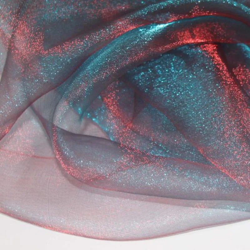 

5M/lot Width150cm Glitter Double Gradient Color Tulle Fabric Mesh Wedding Party Tutu Skirt Curtain Decoration DIY Fabric