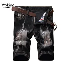 VROKINO новые мужские брюки шорты мужские Hi Distressed уличные летние шорты стильные высококачественные черные желтые 40 42 44