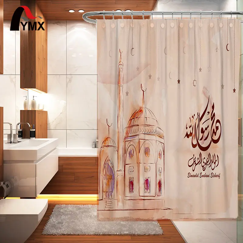 Печатная ткань полиэстер геометрический узор этнический стиль занавески для ванной комнаты декор для ванной комнаты