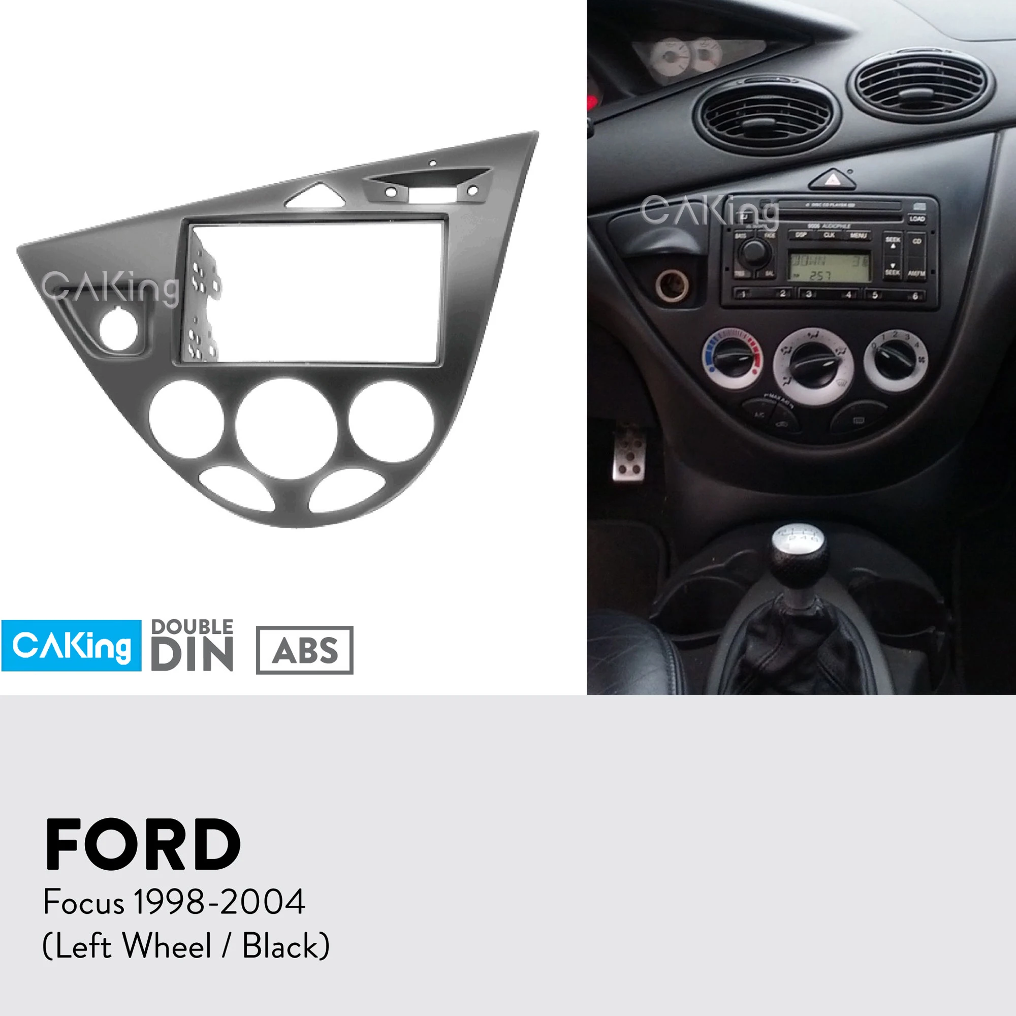 Para BMW 5er E60 Marco Radio Coche Montaje Marco Doble Din 2-DIN Negro