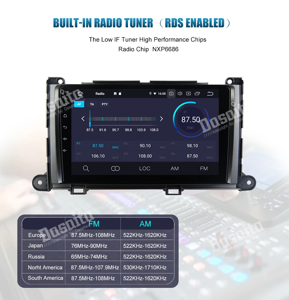 Flash Deal Dasaita 9" 2.5D Screen Car Audio Multimedia Navigation System Android 9.0 for Toyota Sienna XL30 2010 2011 2012 2013 2014 5