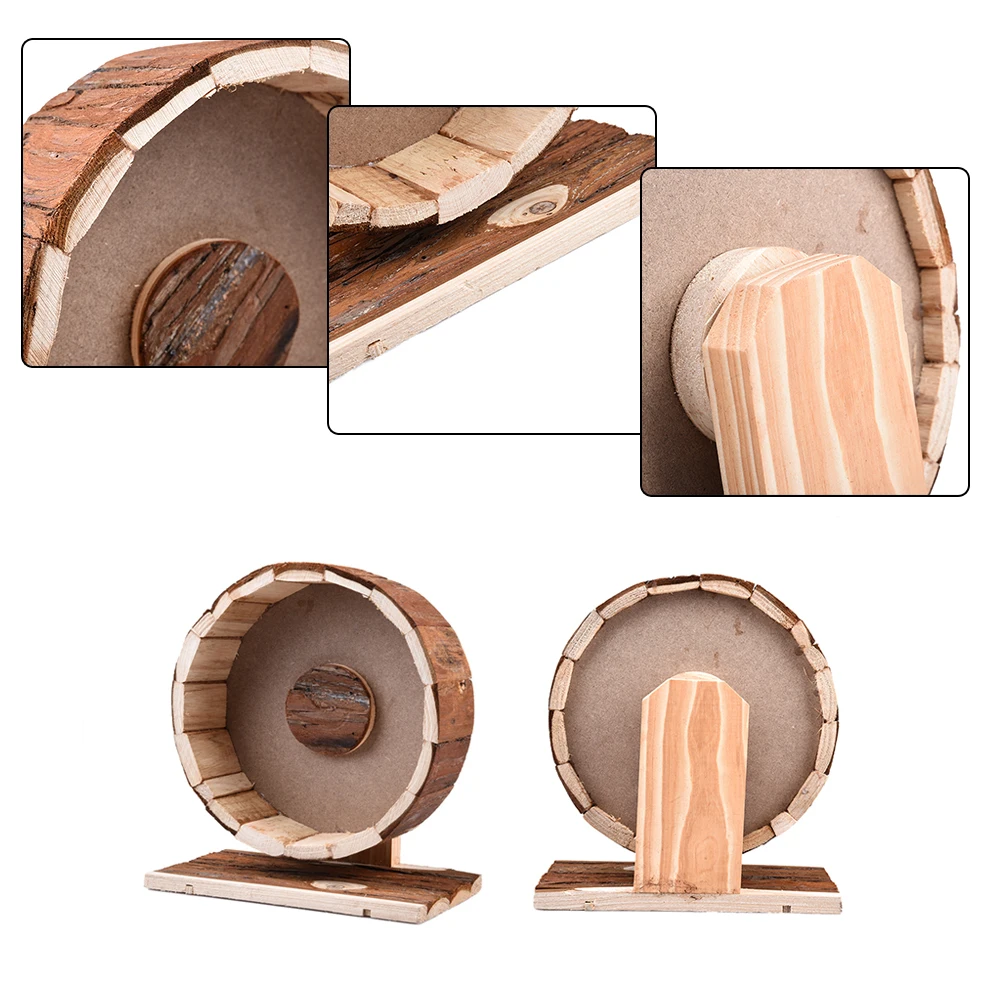 Cute Wooden Chew Toys Exercise Wheel for Little Pets Toys for Hamsters ...
