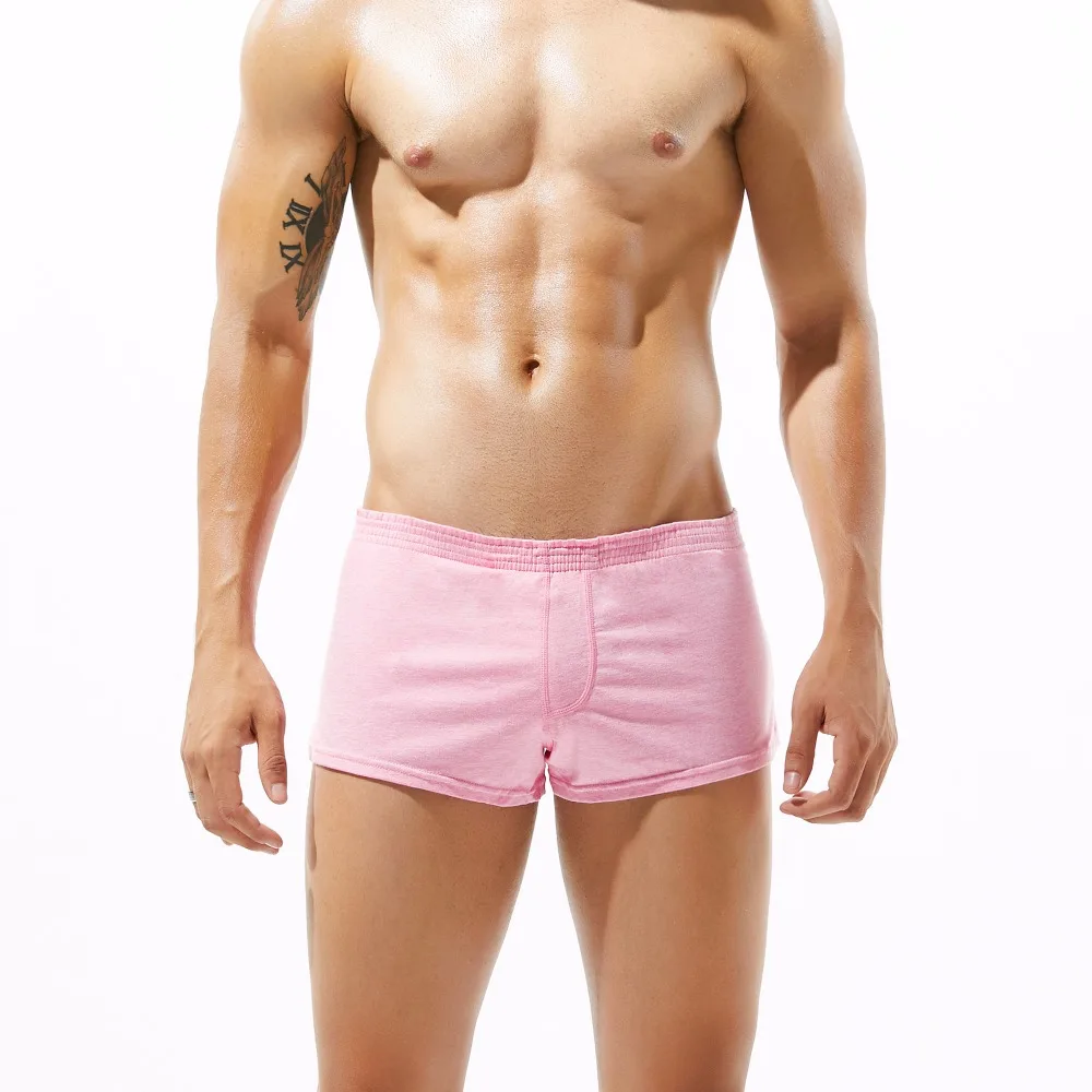 Новый Seobean мужские шорты выпуклая сумка прозрачный хлопок цвет дома боксер марли мужские шорты