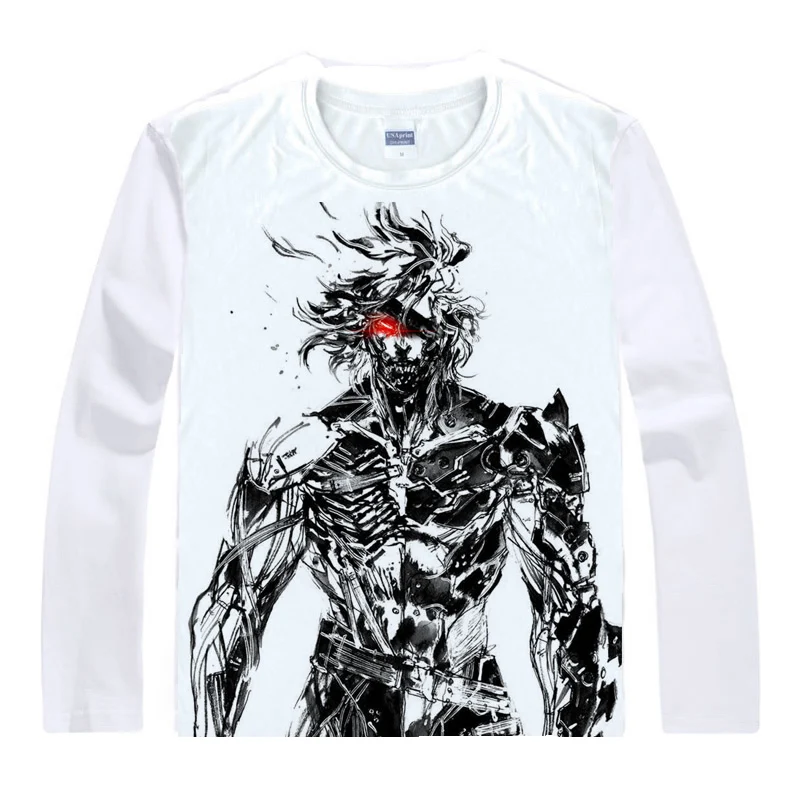 Футболка с длинным рукавом Kojima металлическое снаряжение однотонная змея жидкая