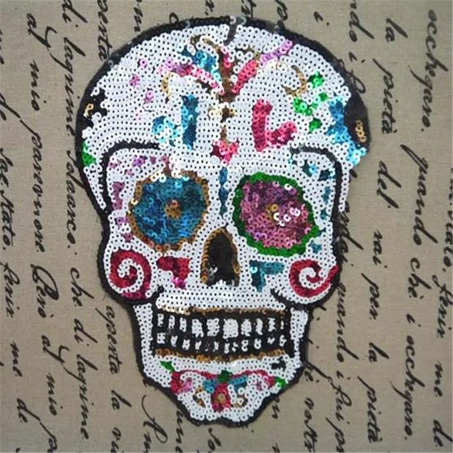 Clothes patch Apparel Sewing & Fabric Fashion Colored skulls logo, Cute