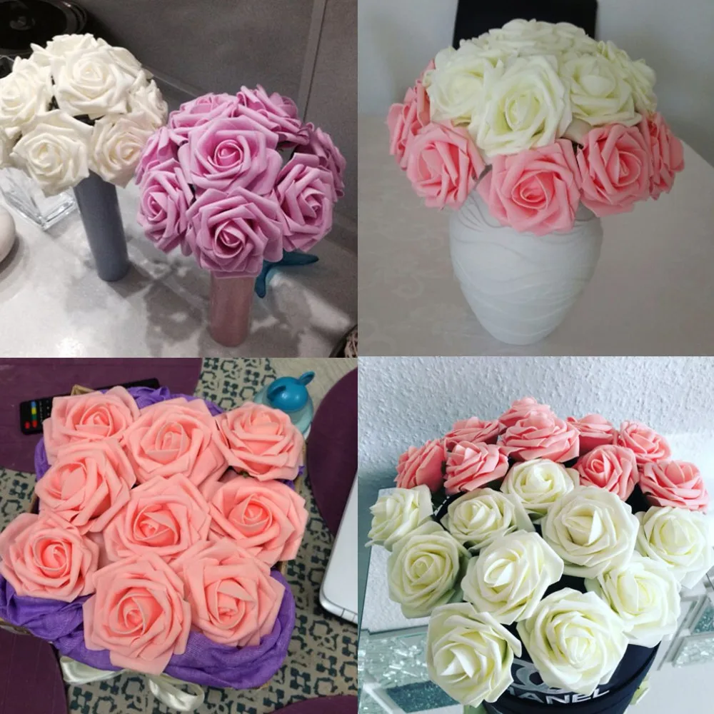 10 головок 8 см искусственные розы Свадебные украшения Шелковый цветочный шар центральные украшения мяты декоративные Висячие Цветы
