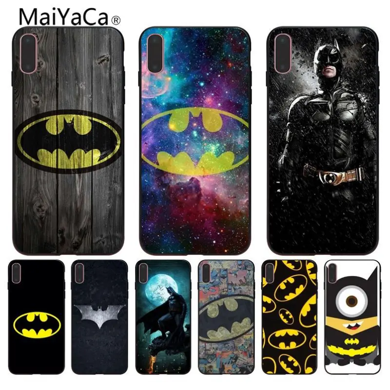 

MaiYaCa For iphone x case Batman Superhero Soft Silicone Black TPU Phone Case Cover For iphone 5 5s SE 6s 7 8 XS 8plus Phonecase