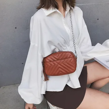 

2019 Fashion Women Zipper Solid Color Tassel Shoulder Bags Messenger Bag Phone Ladies Girl Bag Cross Body Shoulder 4 Colors