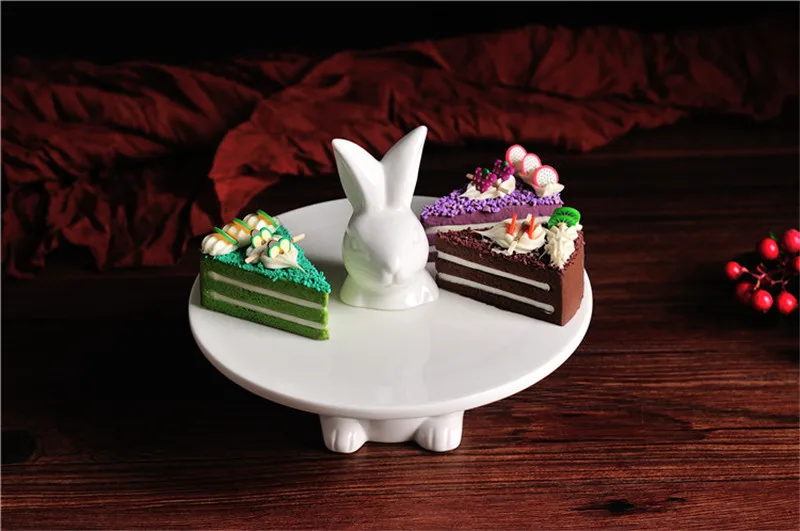 Кролик и тарелка креативный десертный набор тарелок послеобеденный чай торт Круглый держатель керамический подарок детская еда посуда рождественское блюдо