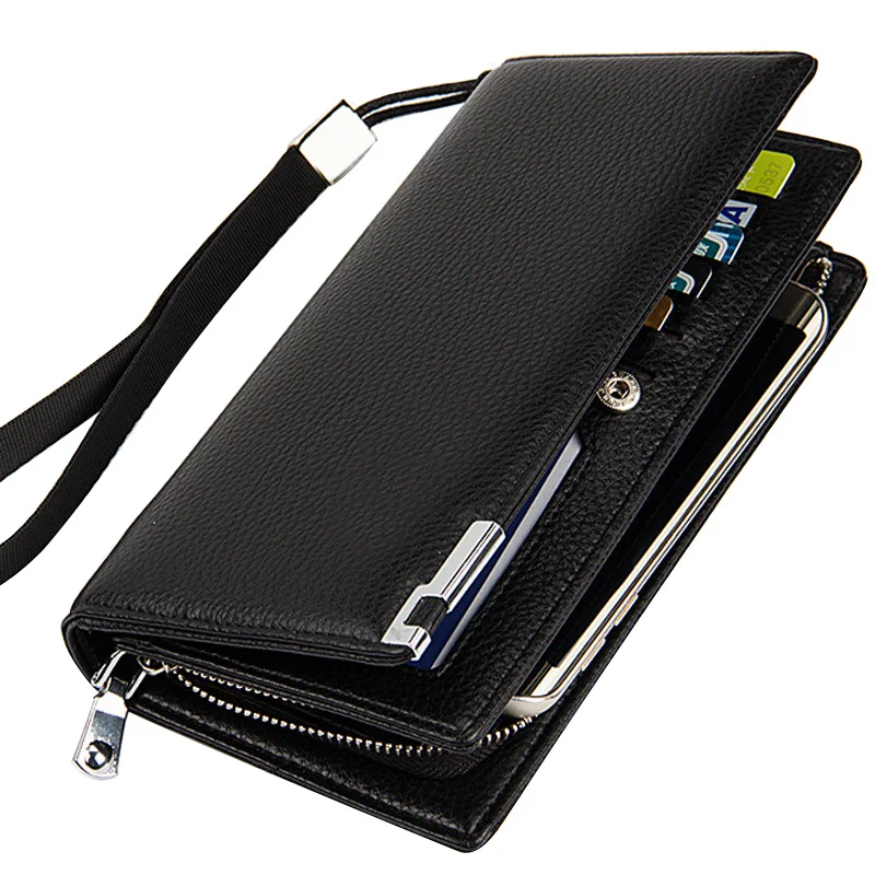 

Multifunctional Mens Long Wallet Zipper and Hasp Purses Large Capacity Handbag Card Holder Pocket with ID Window WBL69