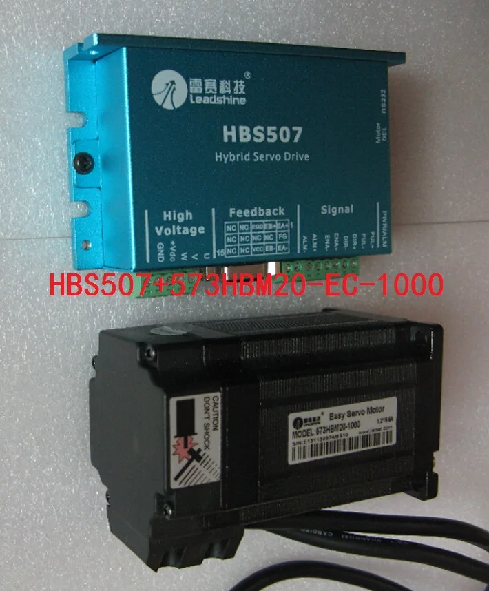 

New Leadshine Closed Loop servo Drive HBS507 is 3-phase servo motor 573HBM20-EC-1000 with 1000 line encoder HBS57 new version