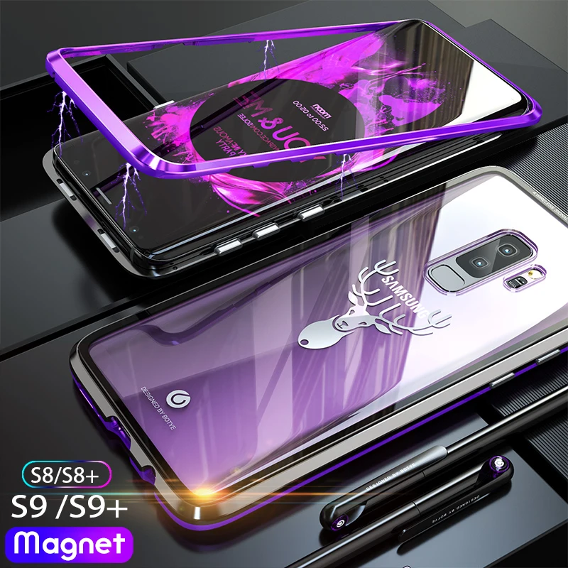 ADKO ударопрочный магнитный металлический чехол для телефона Samsung Galaxy S9 S8 S9plus Plus
