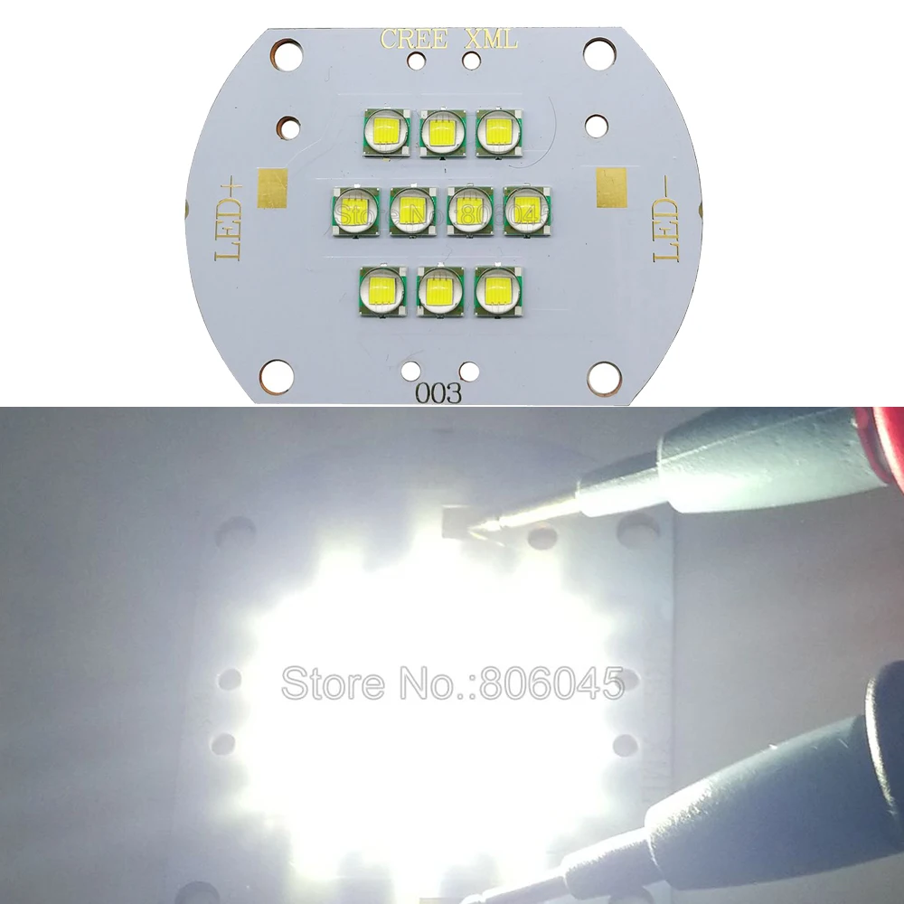 

Cree XLamp 100W XM-L XML T6 6000K White DC 30V - 36V 3000mA 10 LED High Power LED Lighting For DIY House/Street Illumination