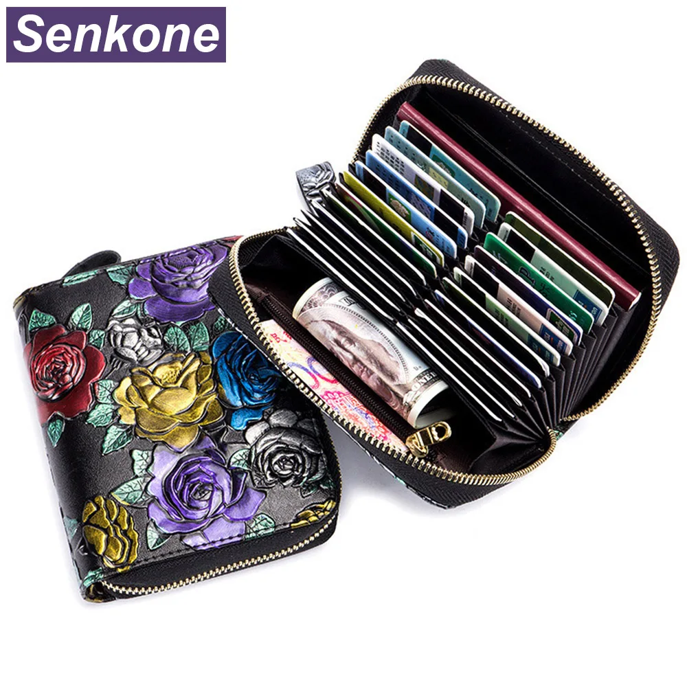 

Rfid Protection Wallets Women Genuine Leather Card Holder Passport Wallet Card & ID Holders Driver License Holder Coin Purse