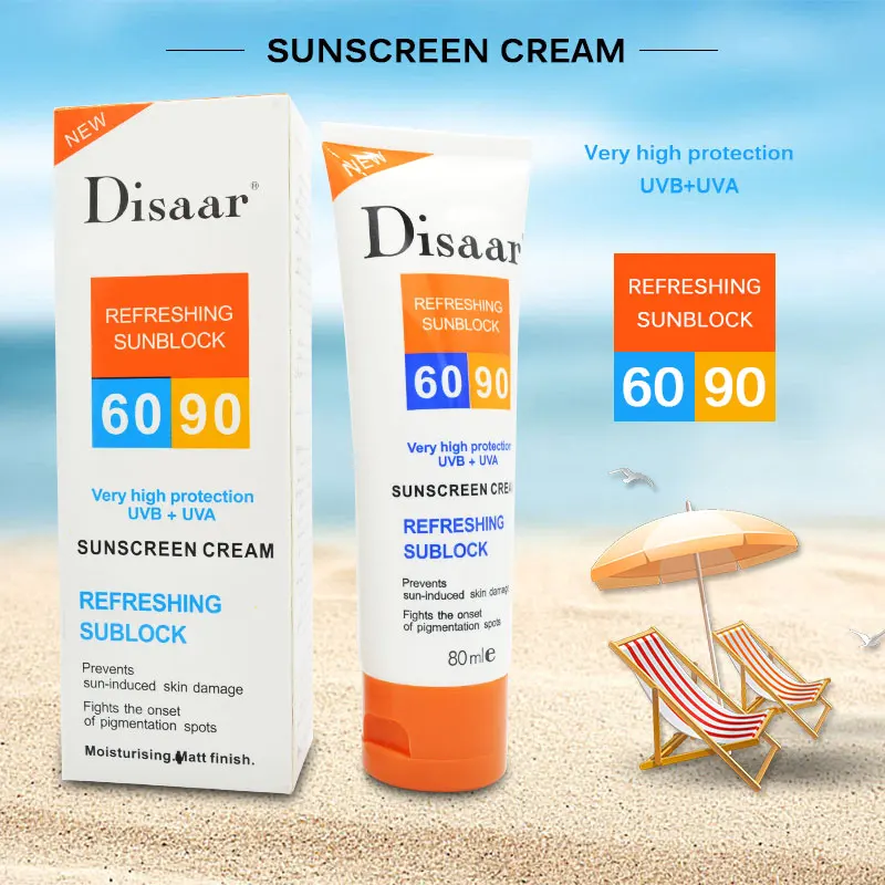 Disaar солнцезащитный крем Spf 90++ увлажняющий защита кожи солнцезащитный крем 80 г уход за лицом предотвращает повреждение кожи, Удаляет пигментные пятна