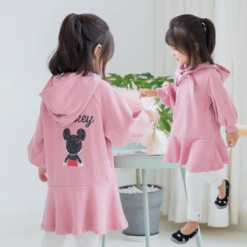 

Mother Daughter Dresses 2019 Spring Mouse Shirt Women Kids Matching Outfits for Family Mom and Girls Baby Dress Family Sweaters