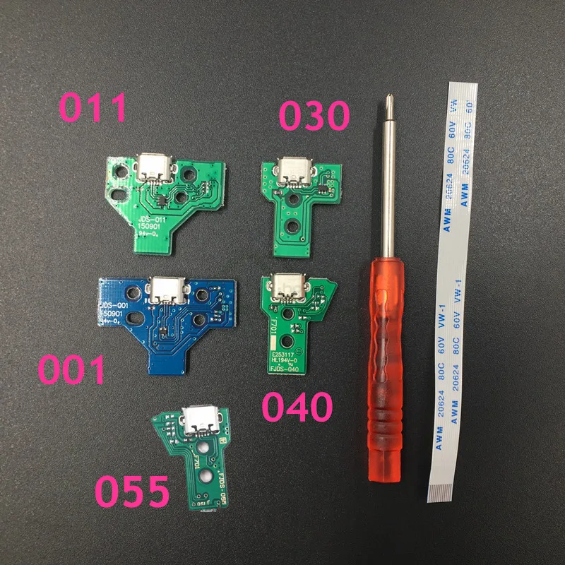 

For Sony Playstation 4 PS4 Pro Controller USB Charging Board Socket Circuit JDS-001 JDS-011 JDS-030 JDS-040 JDS-055 with Ribbon