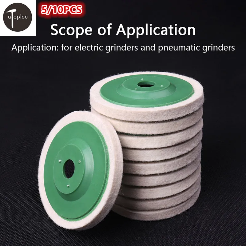 5/10PCS 96mm 4" Wool Buffing Round Polishing Wheels Pads Polisher