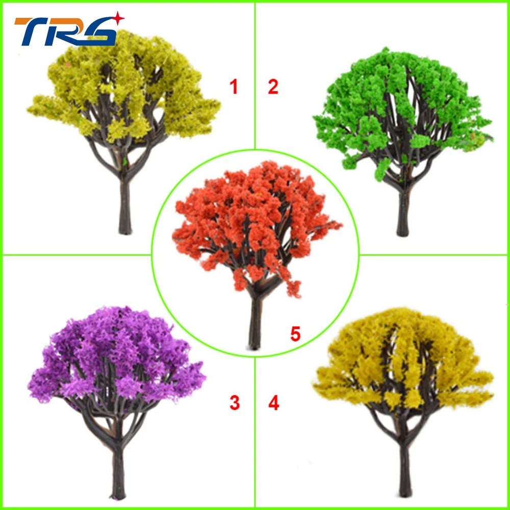 

100pcs height 4cm-6cm Mixed Color Trees Plastic Model Tree Scenery Landscape Train Scale Tree Model for model design