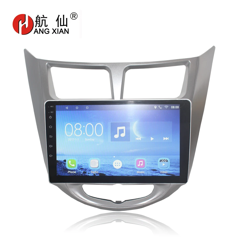 

HANGXIAN 9'' 2 din Android 7.0 Car Dvd Player For Hyundai Solaris Verna 2011-2015 Radio tape recorder Video Gps WIFI usb audio