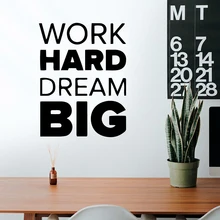 Fashionable Office Work Hard Dream Big Wallpaper Home