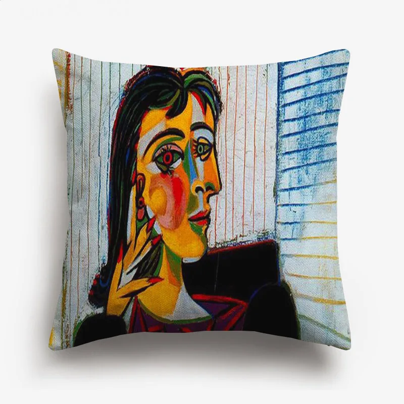 Пабло знаменитый Пикассо картины Чехлы для подушек Звездная ночь сюрреалистичность абстрактная художественная Подушка Чехол для дивана льняной чехол для подушки - Цвет: F