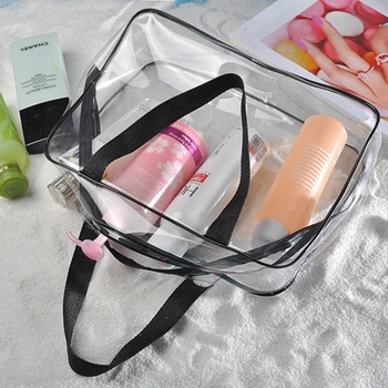 

Women Travel Make up Toiletry Bags For Bottle Zipper Environmental Protection PVC Transparent Cosmetic Bag Makeup Supplies