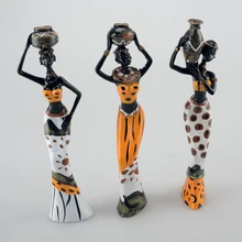 3 шт./лот 6*5*20 см африканские женщины люди украшения дома аксессуары ремесло статуя BR126
