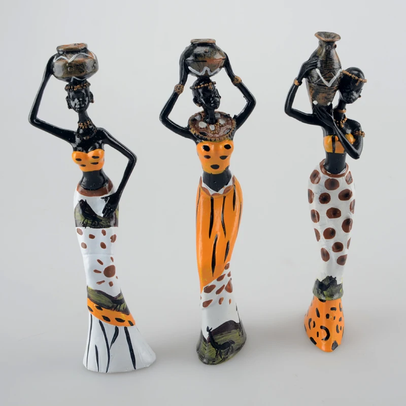 

3pcs/lot 6*5*20cm african woman people ornaments home decoration accessories craft Statue BR126