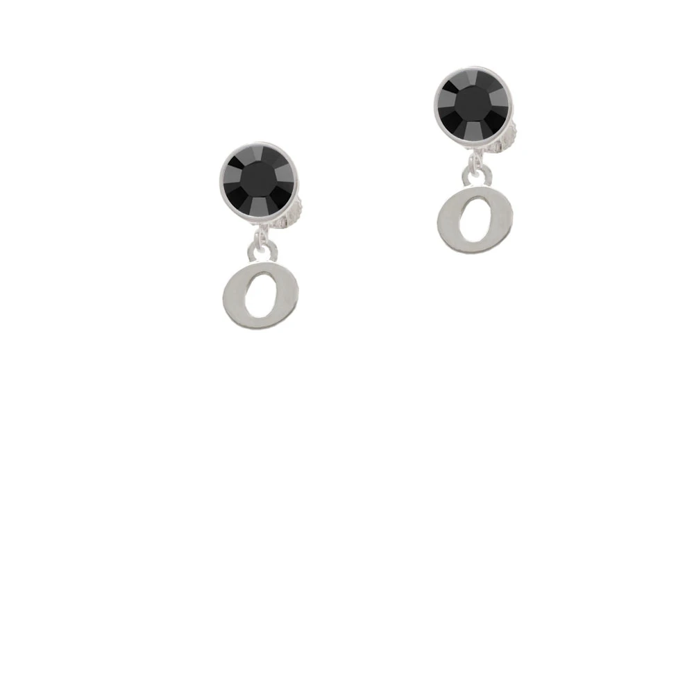 Small Initial - O - Crystal Clip On Earrings (2)