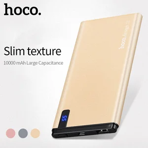 HOCO 10000 мАч универсальный внешний аккумулятор USB ультра тонкий мм 10 мм литий-полимерный Быстрый зарядный мобильный портативный аккумулятор зарядное устройство цифровой дисплей - изображение