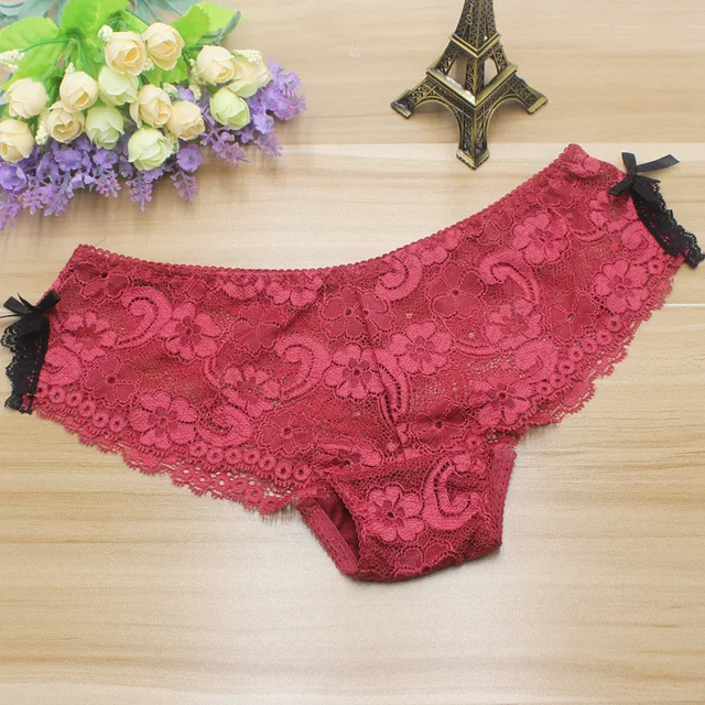 Sexy Mesh Seamless Panties Underwear For Women Breathable Cotton Lace Briefs Hollow Out