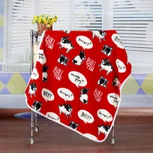 Cute pitbull Winter Warm fleece dog pet cat Blanket for small big dog soft dog Bed house mat cushion car cover 100*70CM