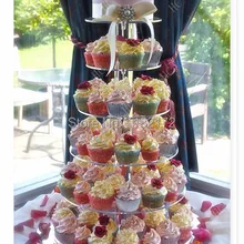 Этажный 12 см 6 ярусов круглый акриловый Кекс стойкий Прозрачный Акрил Свадебная вечеринка Фея подставка для кекса