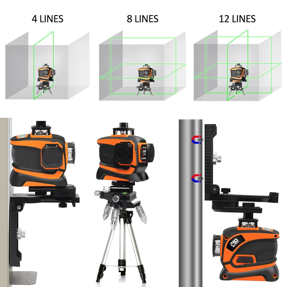 Prostormer зеленый лазерный уровень 3D 12 линия самонивелирующаяся профессиональная Nivel Лазерная линия 360 Autonivelante Graus Горизонтальная Вертикальная